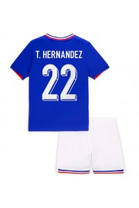 Frankrijk Theo Hernandez #22 Babytruitje Thuis tenue Kind EK 2024 Korte Mouw (+ Korte broeken)